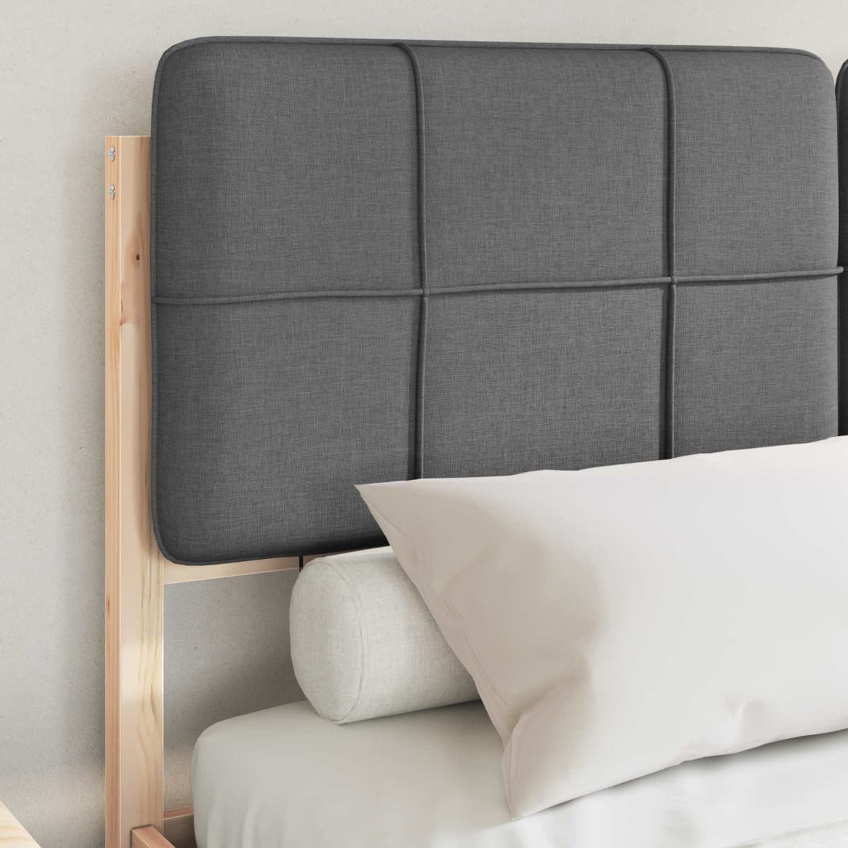 Grey Upholstered Bed Frame 150 x 200 cm