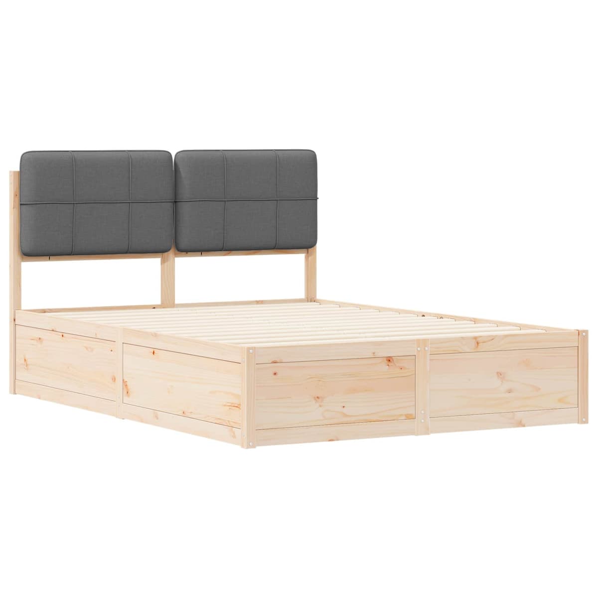 Grey Upholstered Bed Frame 150 x 200 cm