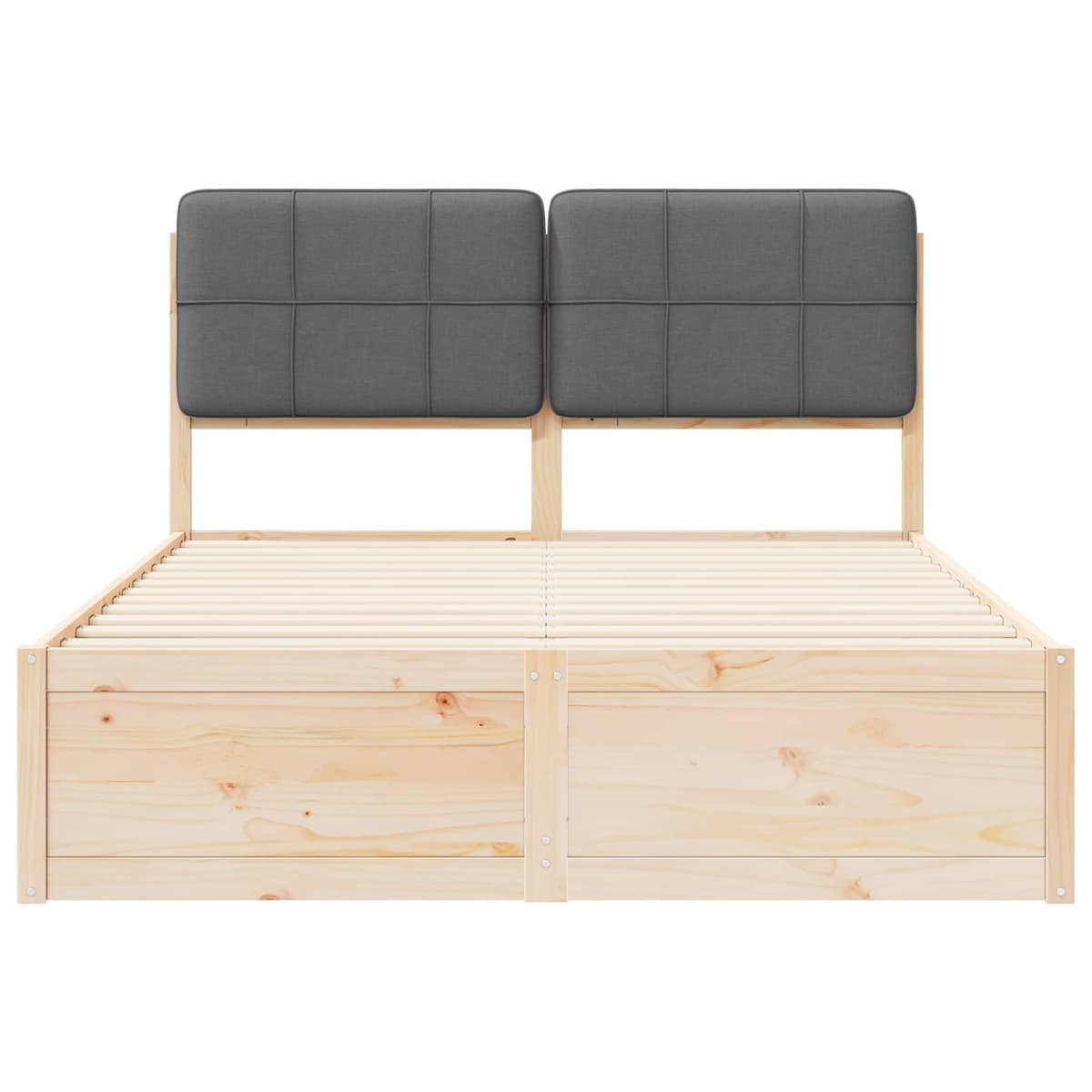 Grey Upholstered Bed Frame 150 x 200 cm