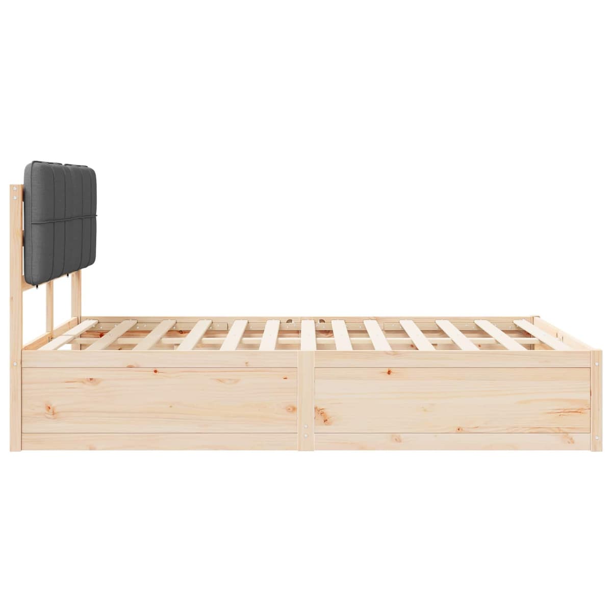 Grey Upholstered Bed Frame 150 x 200 cm