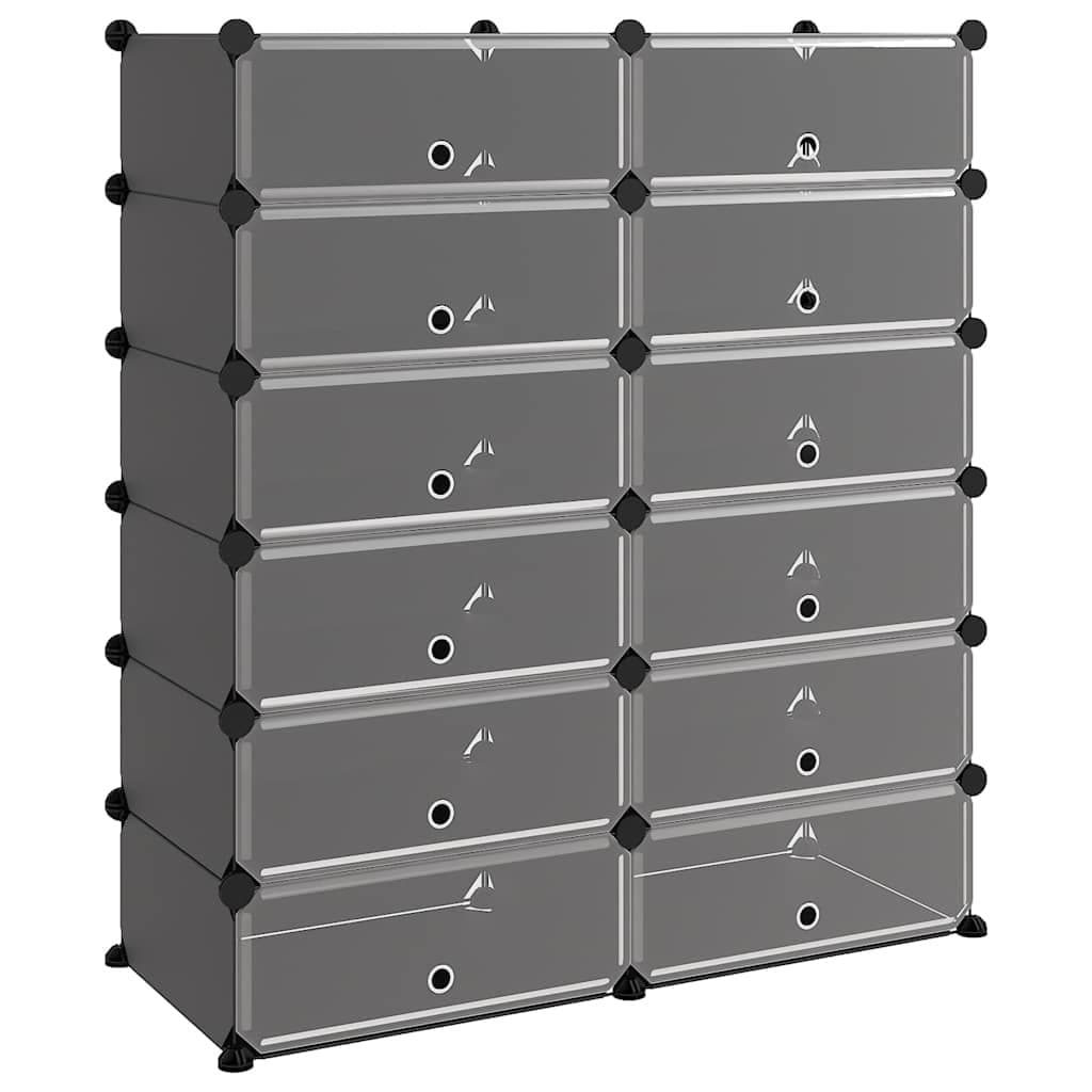 Black Shoe Rack Storage Organizer 94.5x36.5x106cm