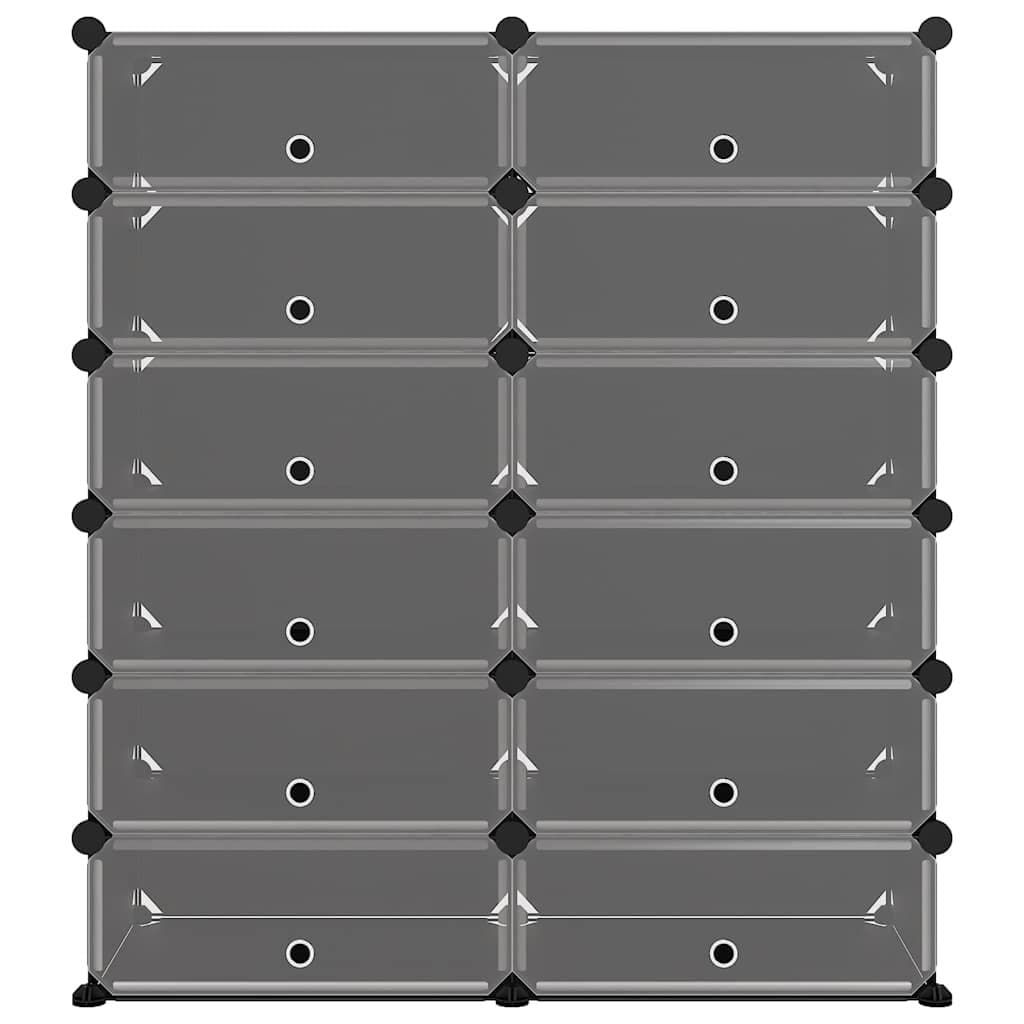 Black Shoe Rack Storage Organizer 94.5x36.5x106cm