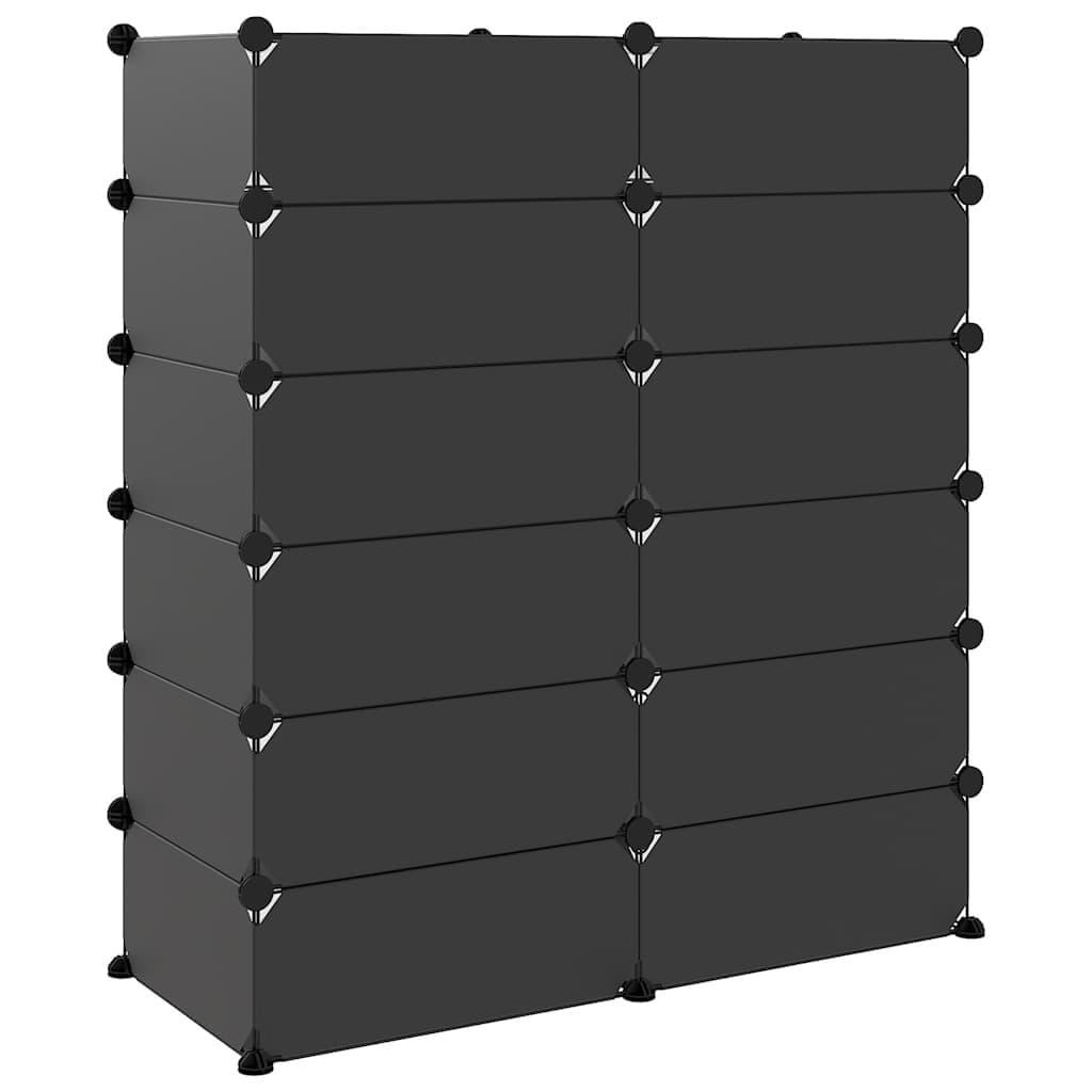 Black Shoe Rack Storage Organizer 94.5x36.5x106cm