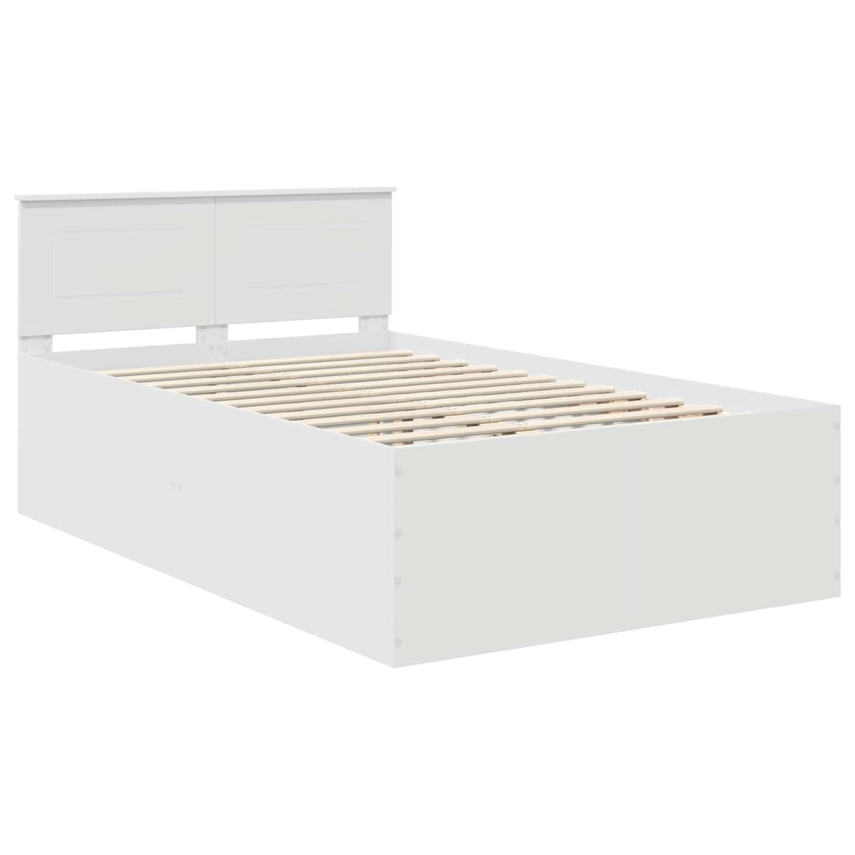 White Bed Frame with Headboard, 135 x 190 cm