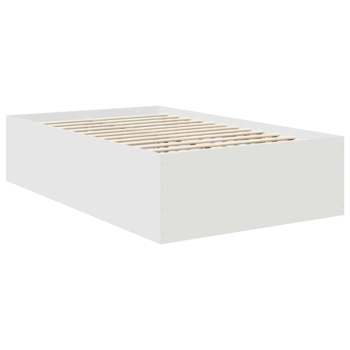White Bed Frame with Headboard, 135 x 190 cm