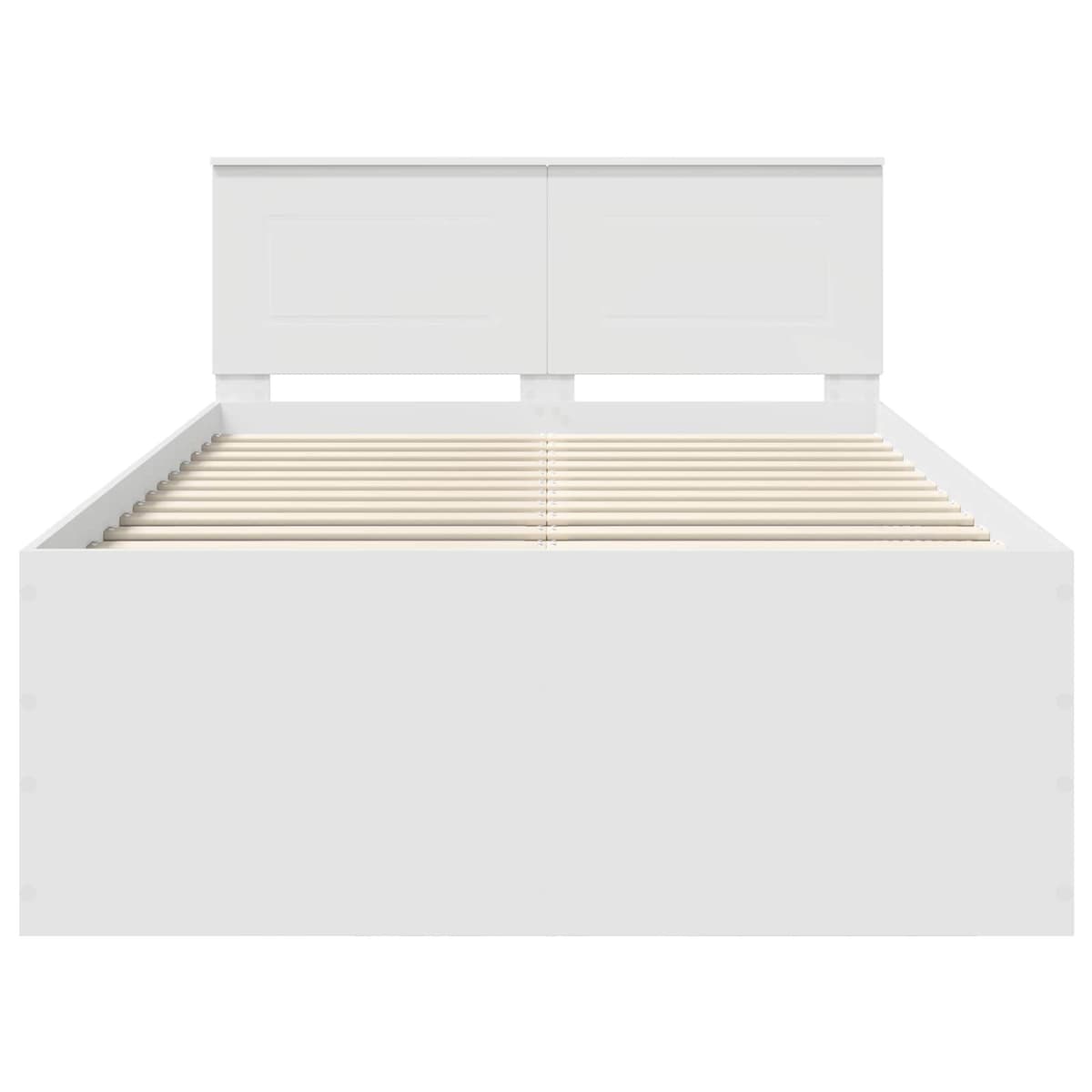 White Bed Frame with Headboard, 135 x 190 cm