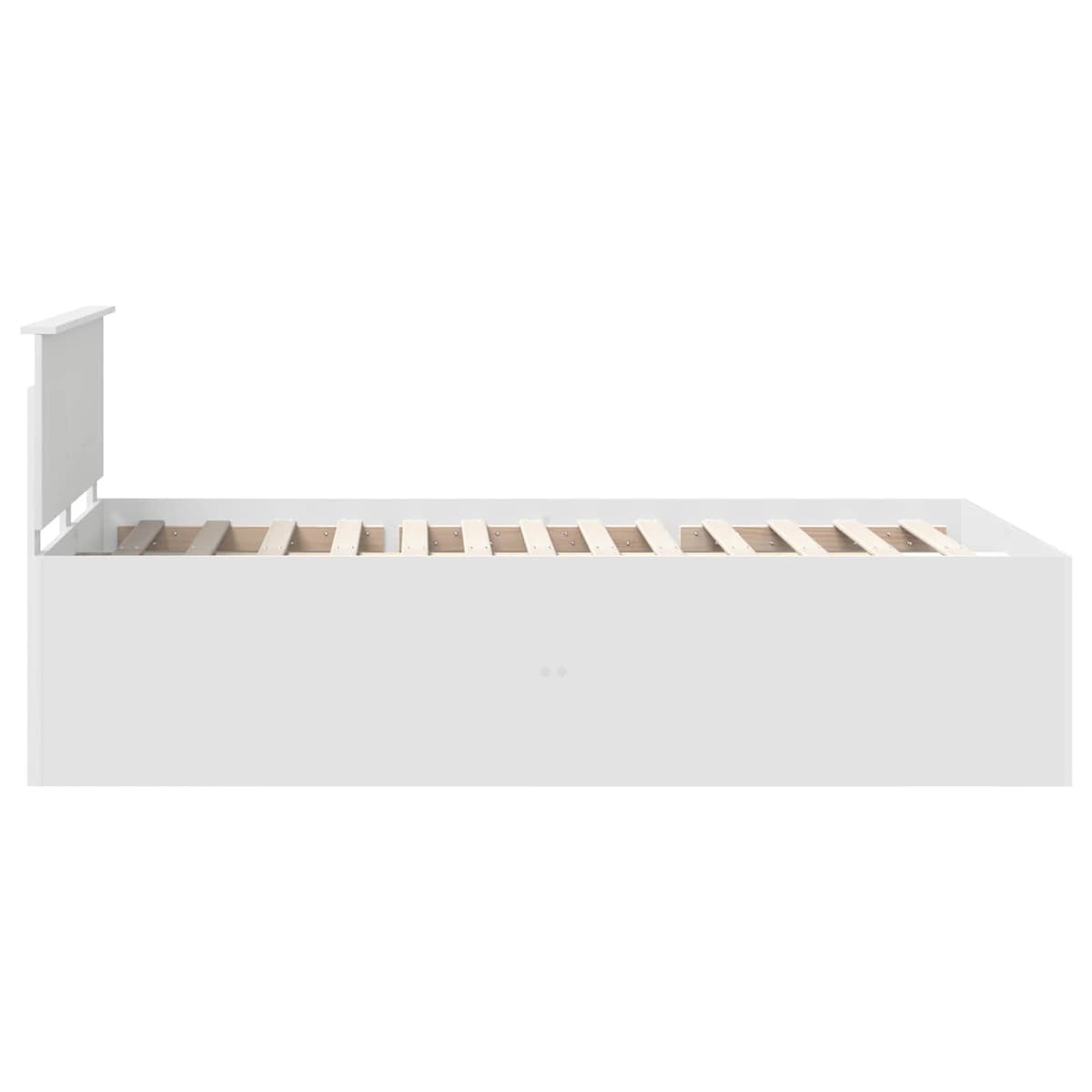White Bed Frame with Headboard, 135 x 190 cm