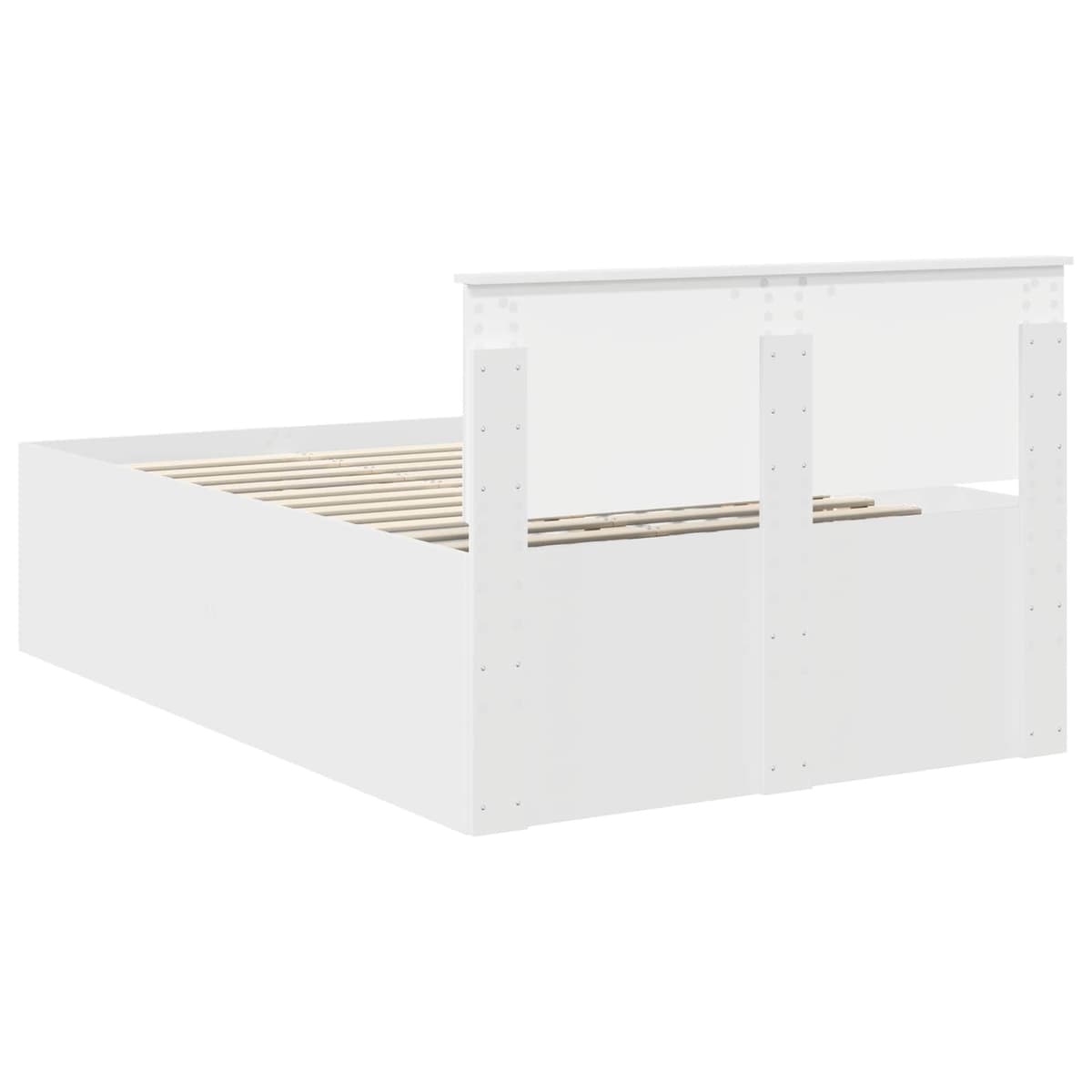 White Bed Frame with Headboard, 135 x 190 cm