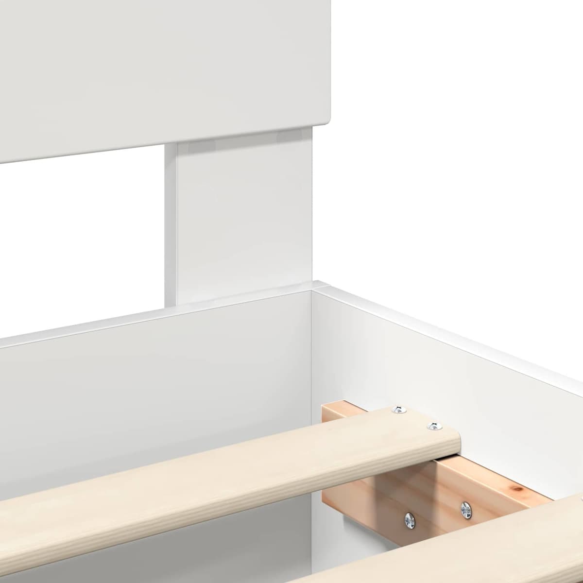 White Bed Frame with Headboard, 135 x 190 cm
