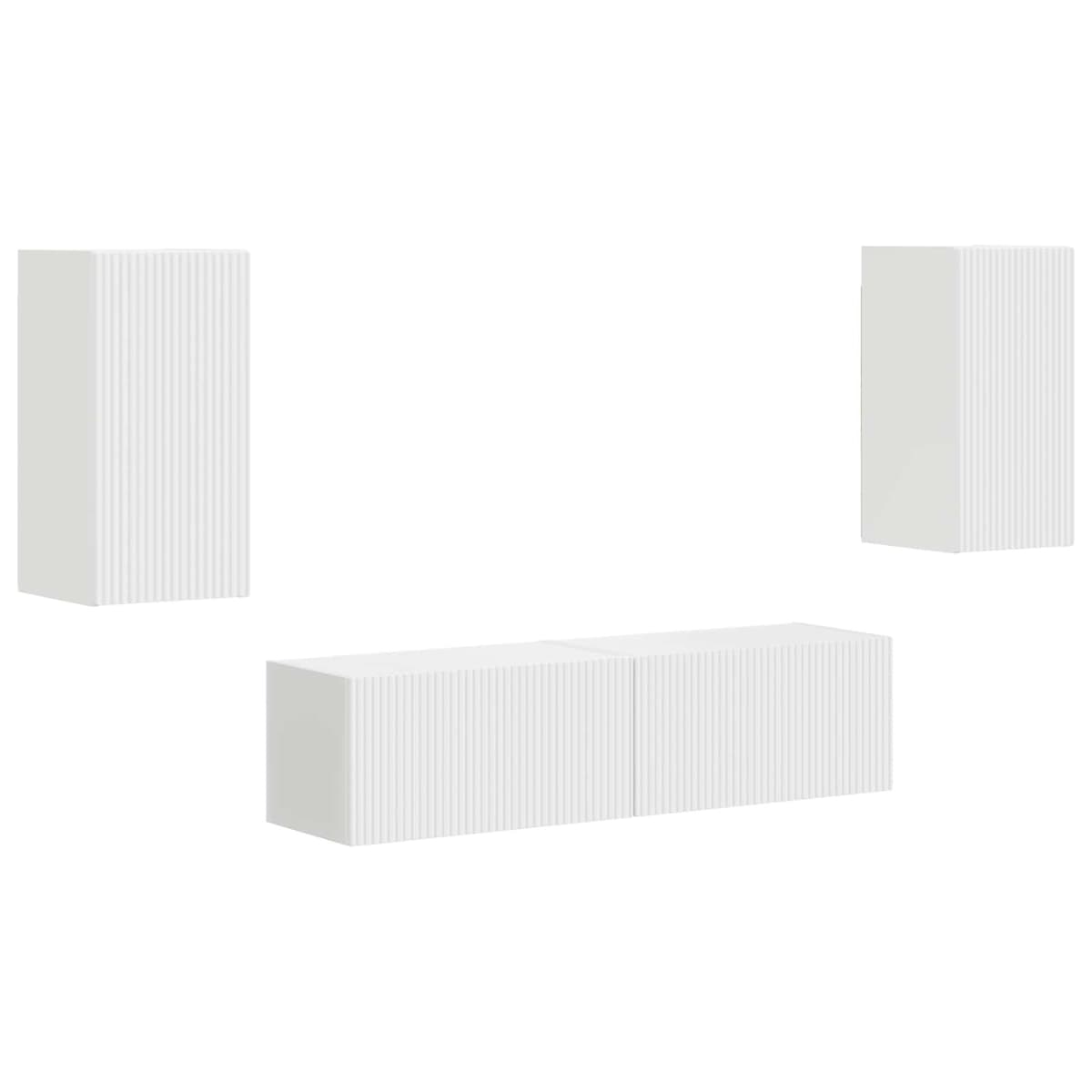TV Cabinet Set 4 pcs White Entertainment Centre Storage Unit Living Room Media