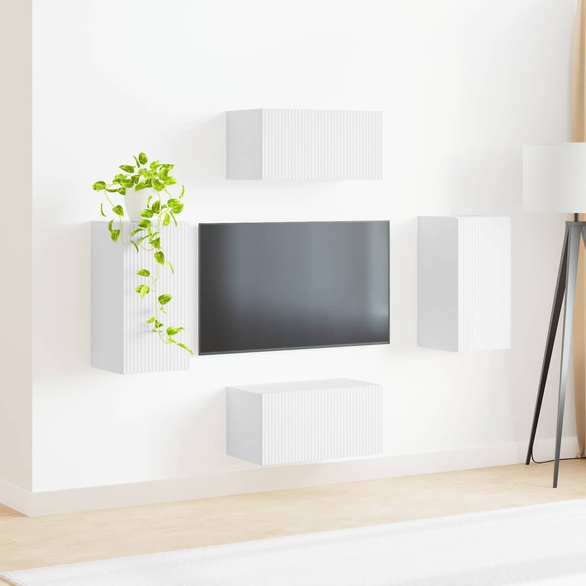 TV Cabinet Set 4 pcs White Entertainment Centre Storage Unit Living Room Media