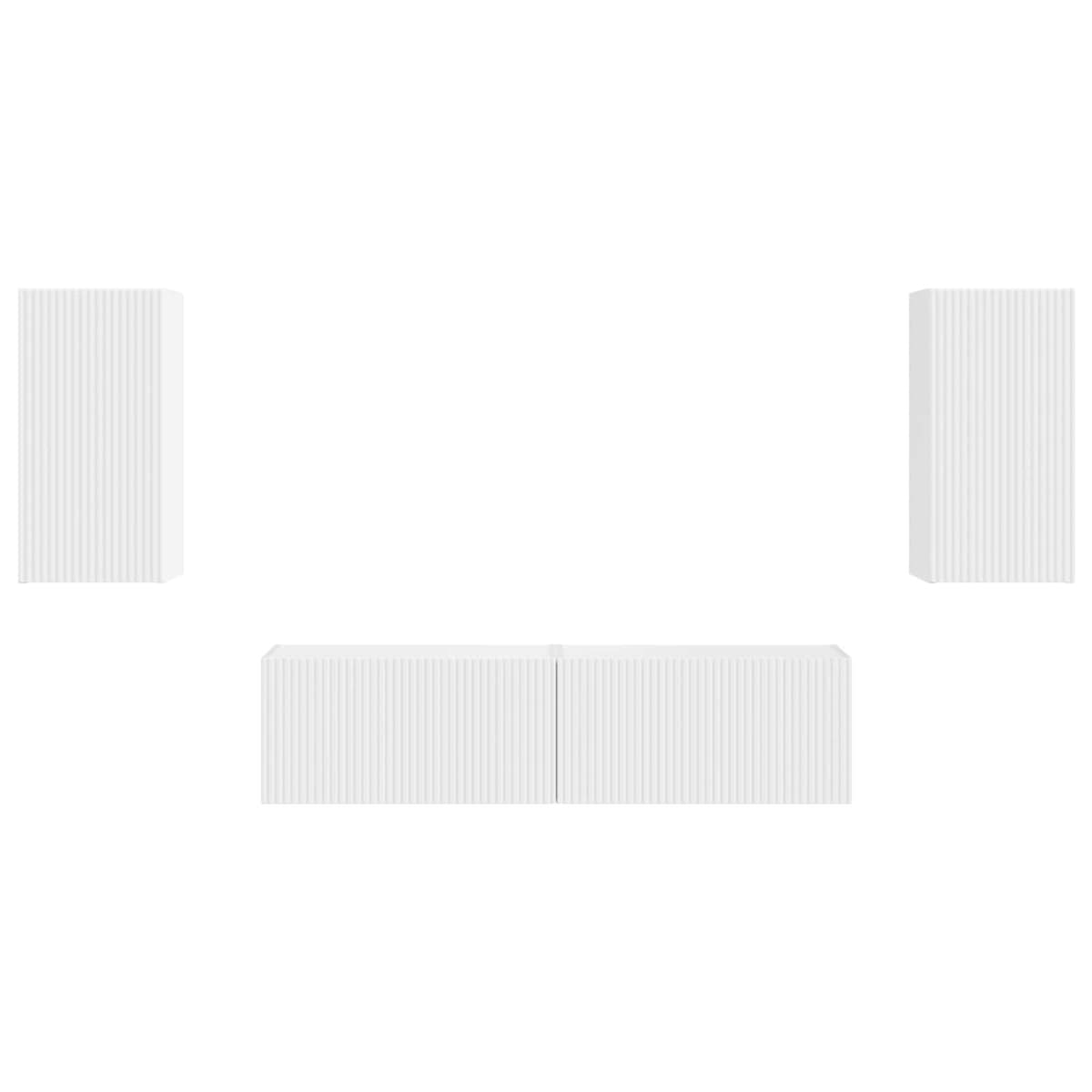 TV Cabinet Set 4 pcs White Entertainment Centre Storage Unit Living Room Media