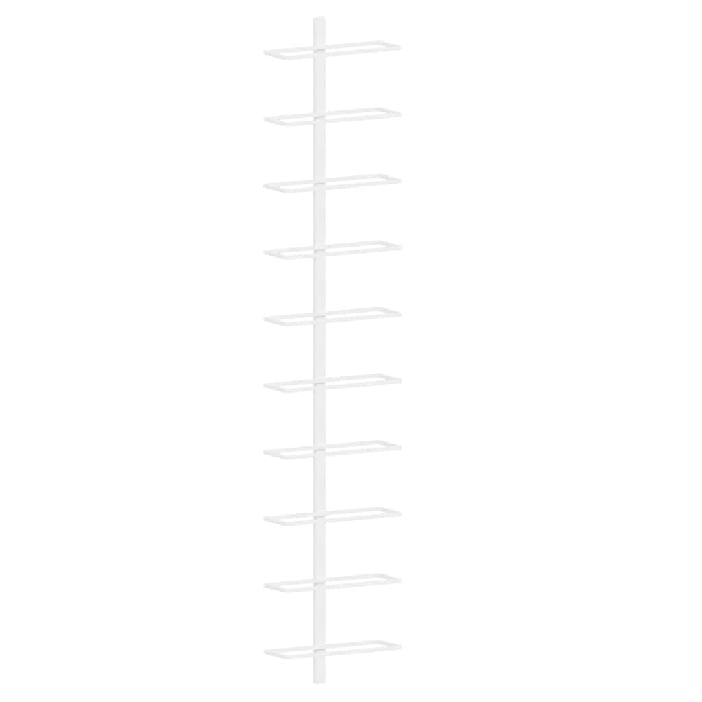 White Metal Wall-mounted Wine Rack Set of 2