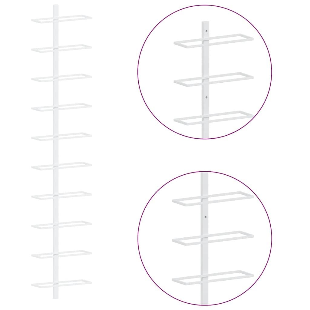 White Metal Wall-mounted Wine Rack Set of 2