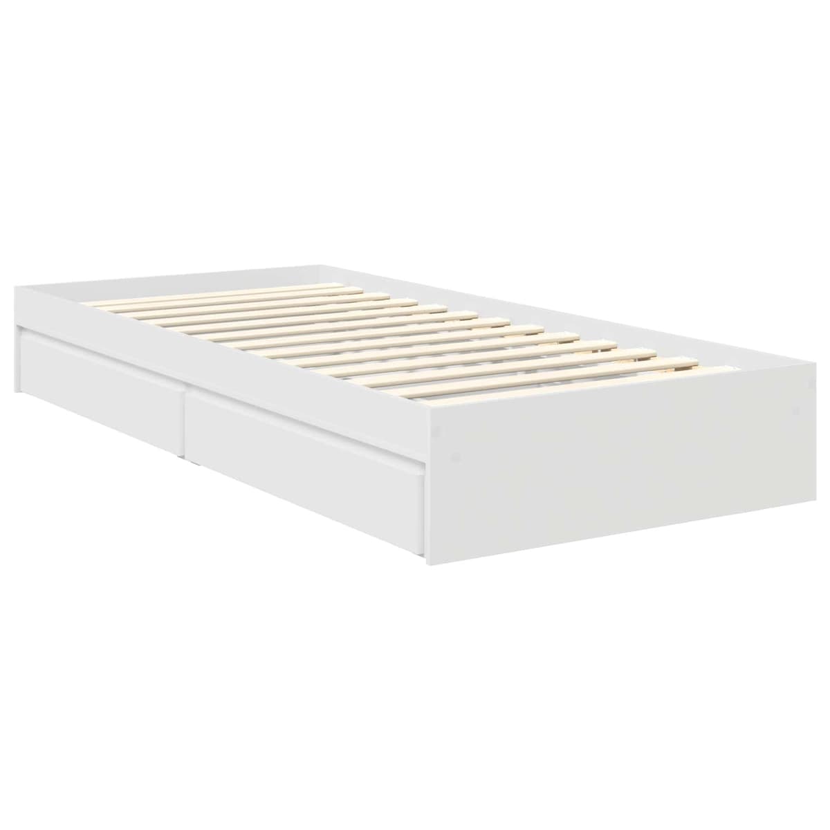 White Storage Bed with Headboard 90 x 190 cm