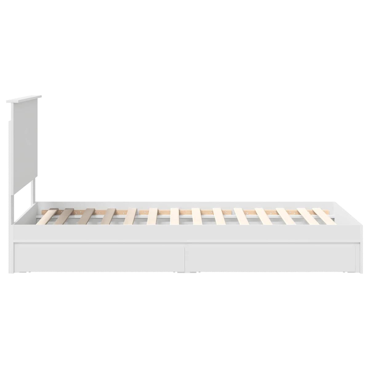 White Storage Bed with Headboard 90 x 190 cm