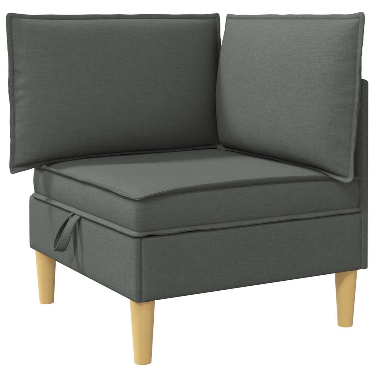 Grey Fabric Modular Sofa Set with Hidden Storage