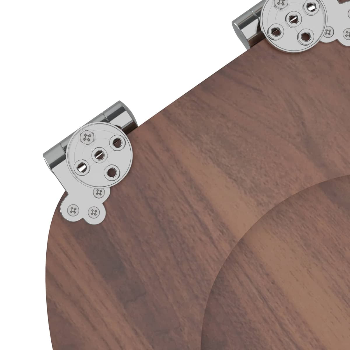 Brown Soft-Close Toilet Seat 44x38cm MDF 2 Pack