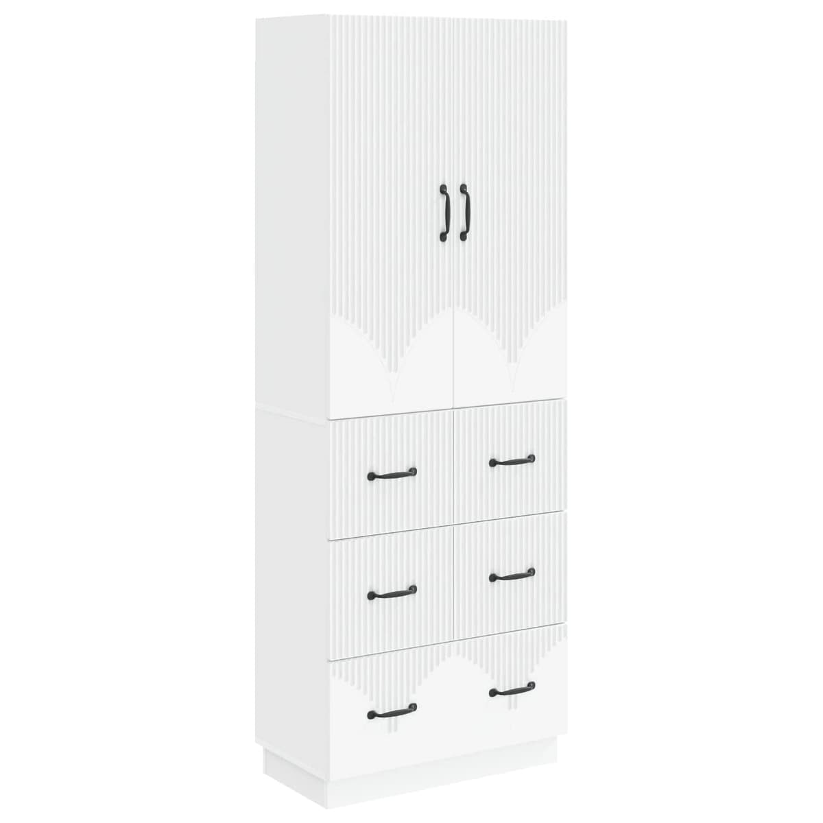 Storage Cabinet Set in White, 2 pcs