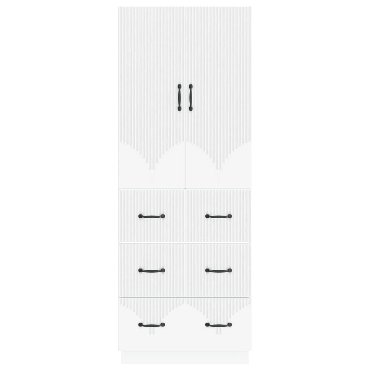 Storage Cabinet Set in White, 2 pcs