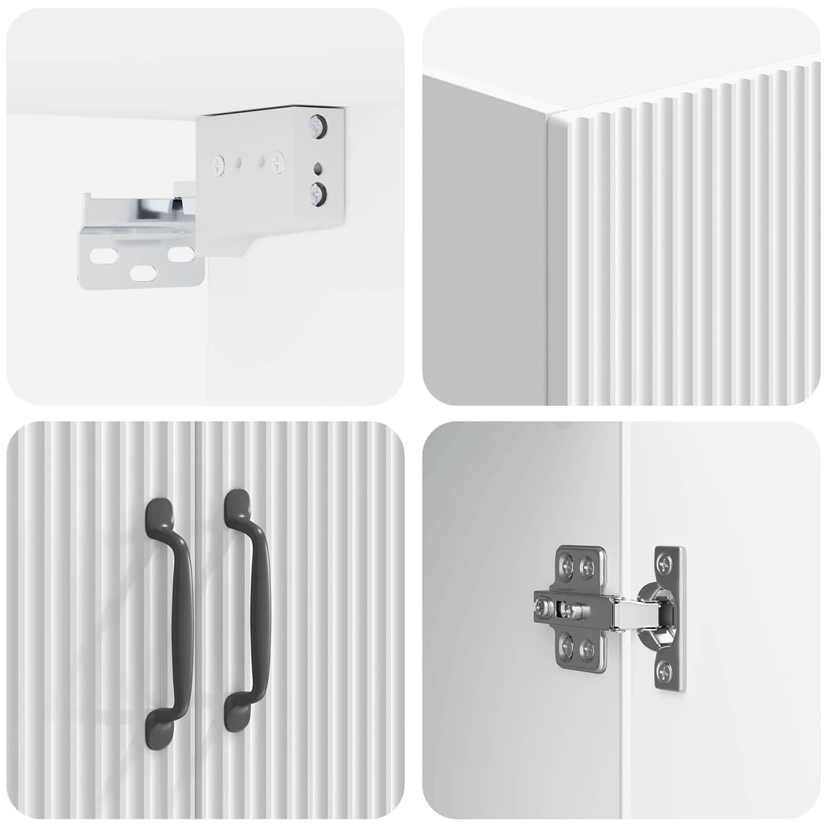 Storage Cabinet Set in White, 2 pcs