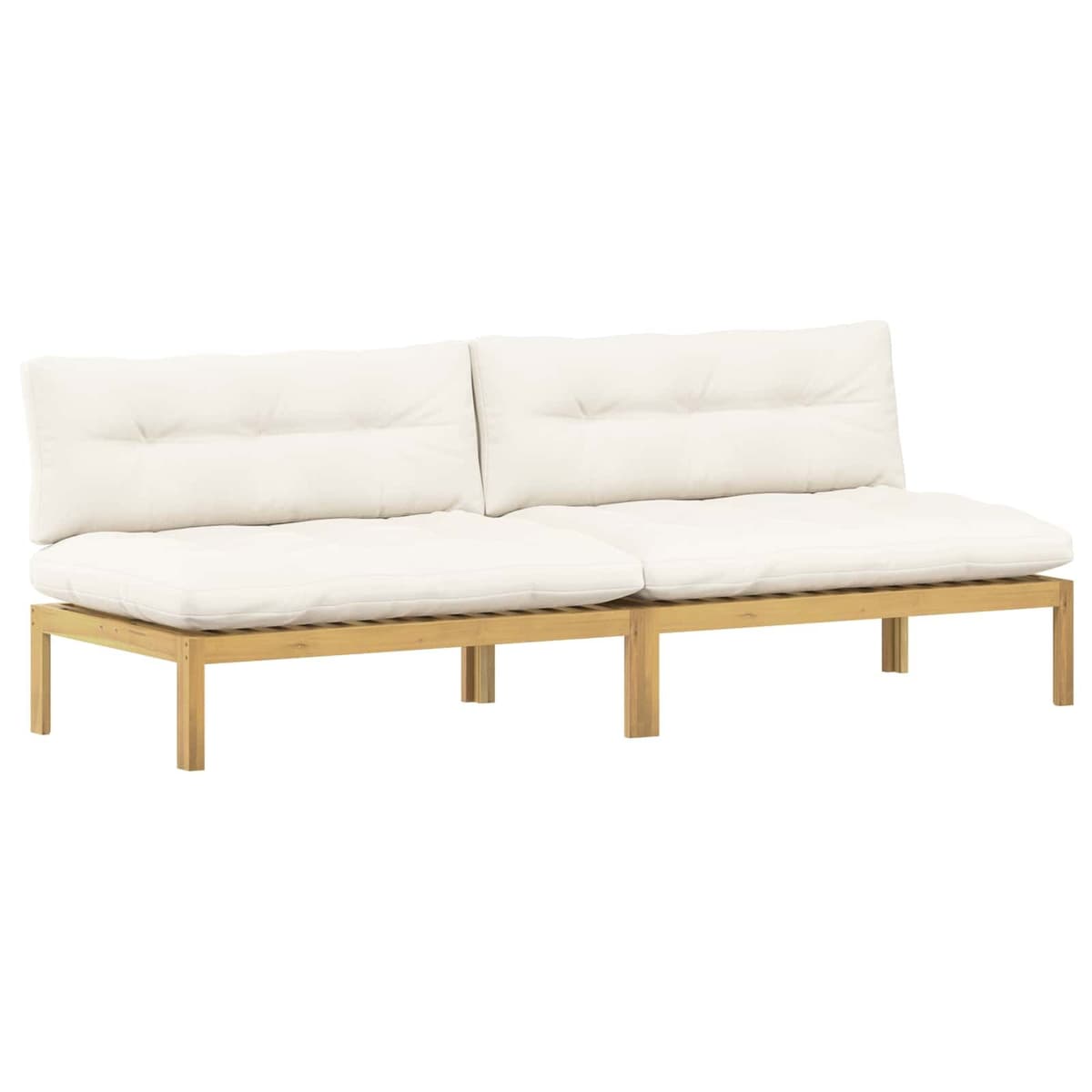 Outdoor Sectional Sofa Middle Unit in Light Acacia