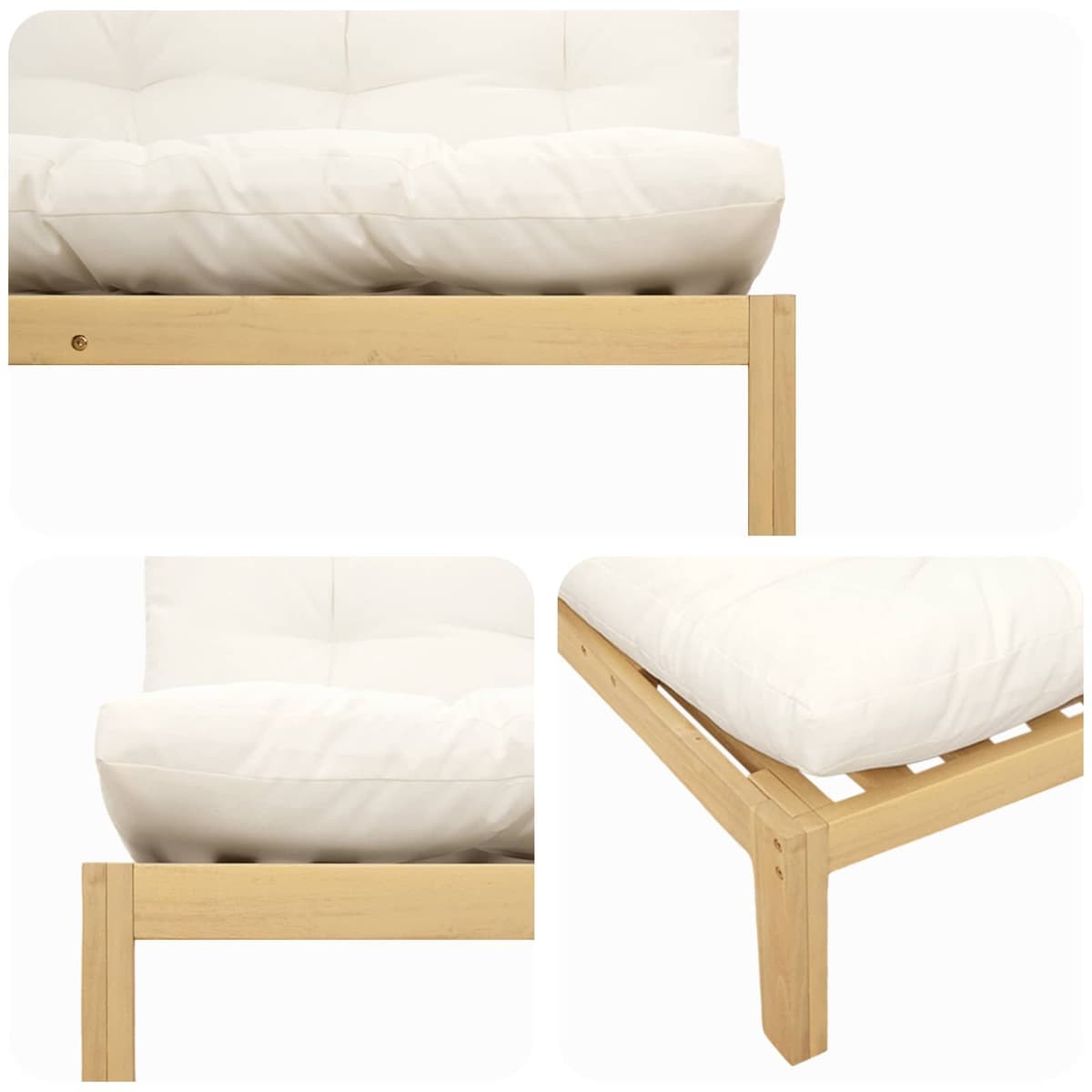 Outdoor Sectional Sofa Middle Unit in Light Acacia