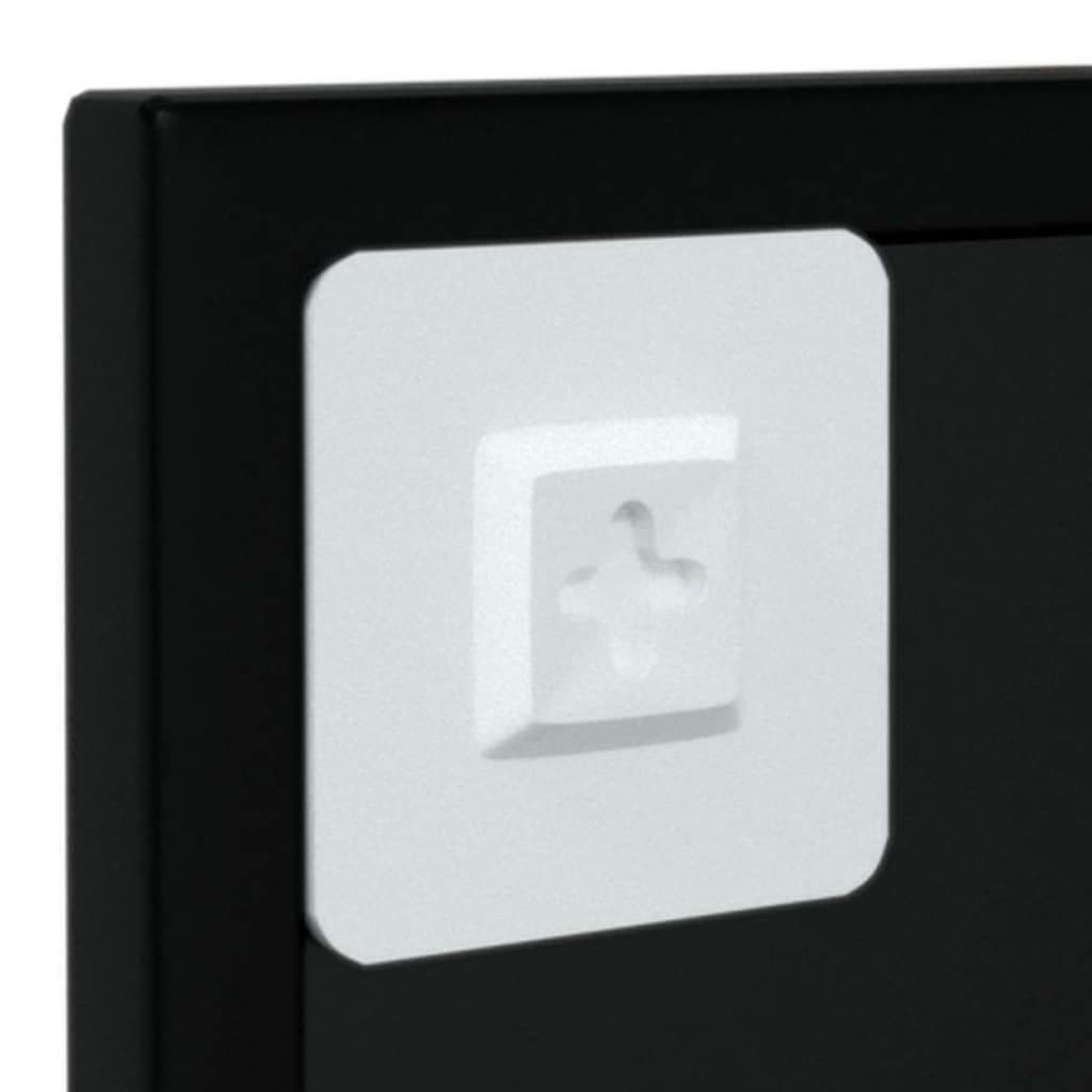 Black Metal Frame Wall Mirror 100x40 cm