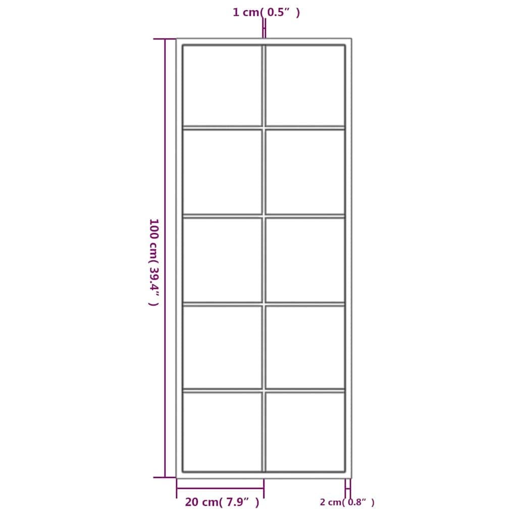 Black Metal Frame Wall Mirror 100x40 cm