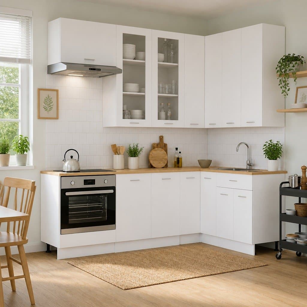 8-Piece Kitchen Cabinet Unit in White