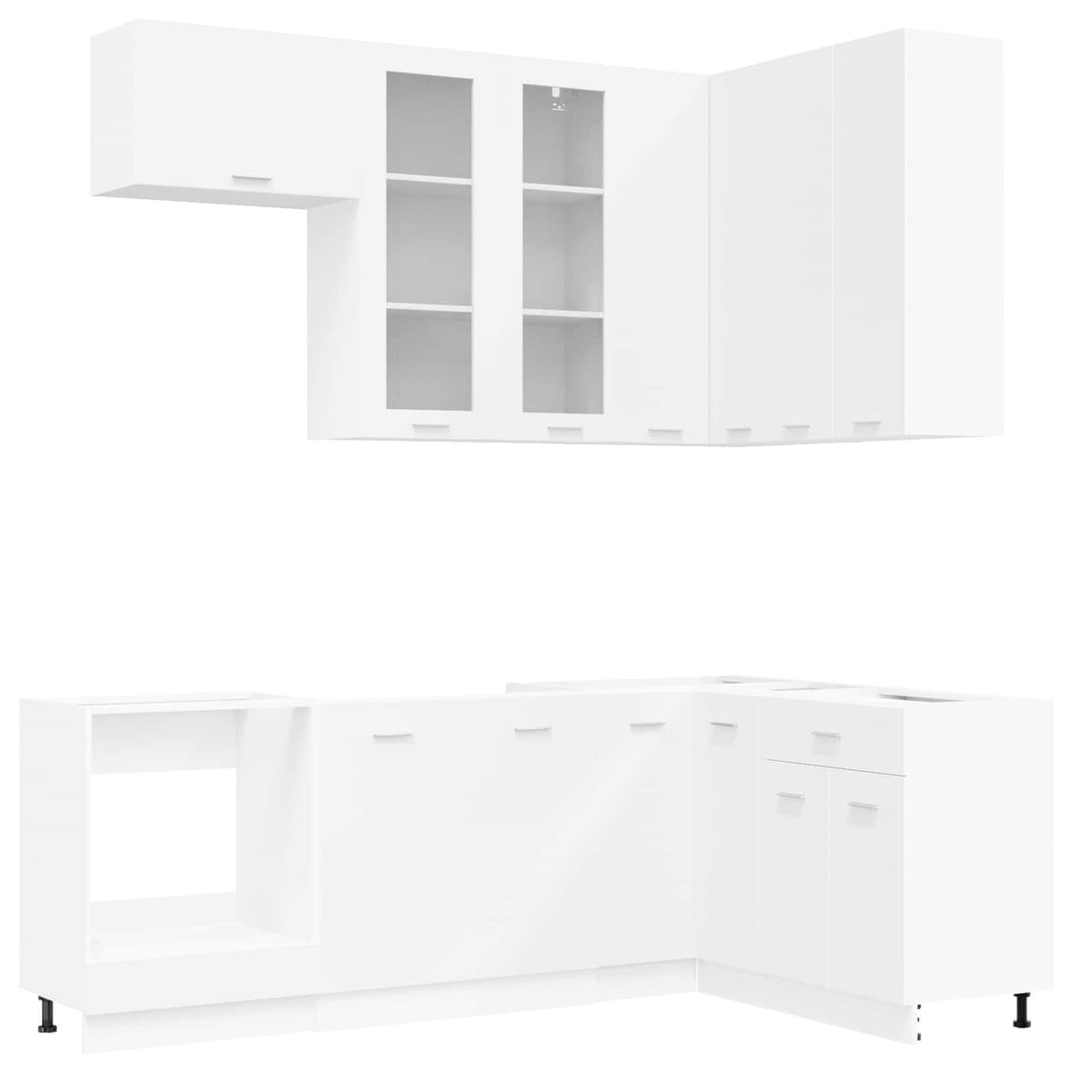 8-Piece Kitchen Cabinet Unit in White