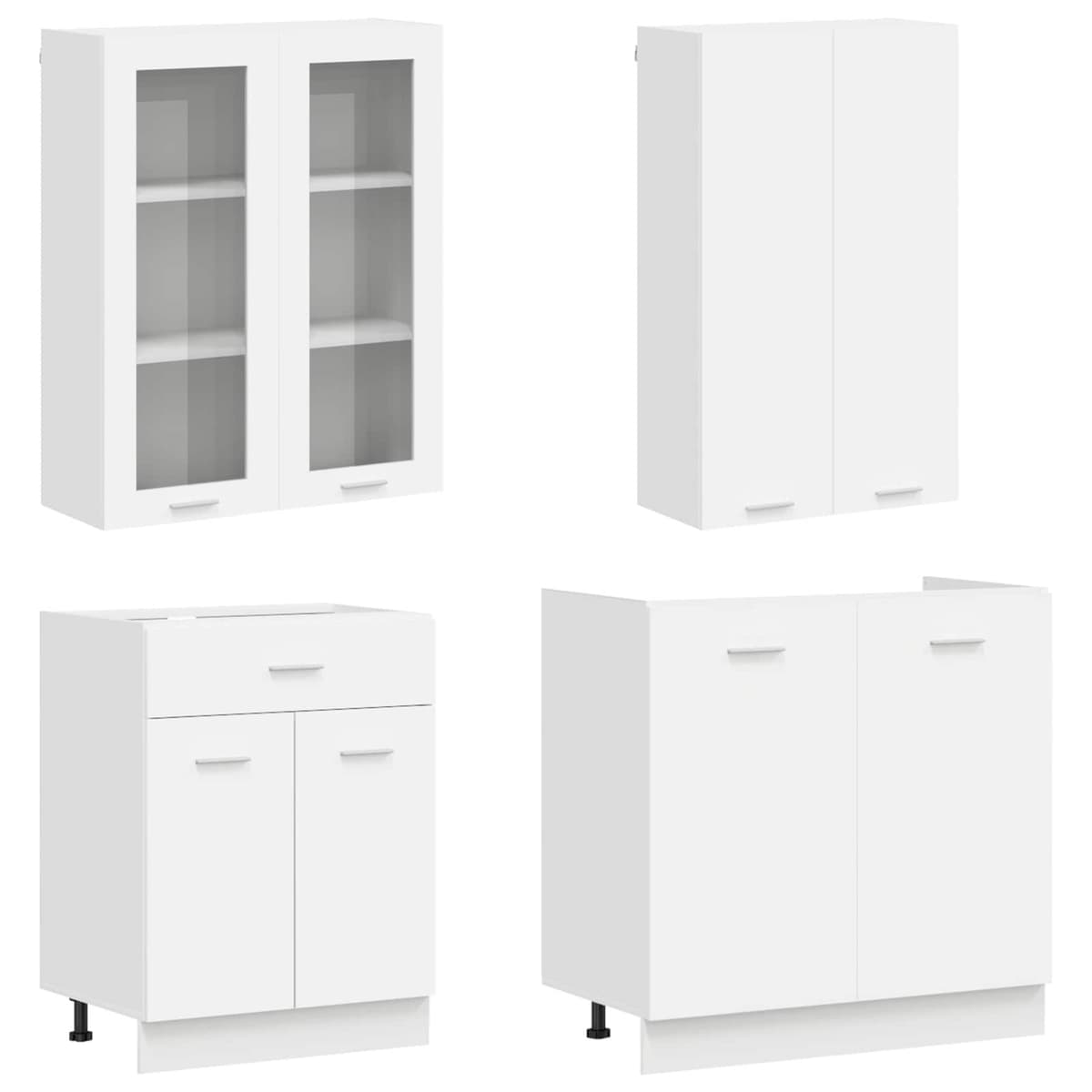 8-Piece Kitchen Cabinet Unit in White