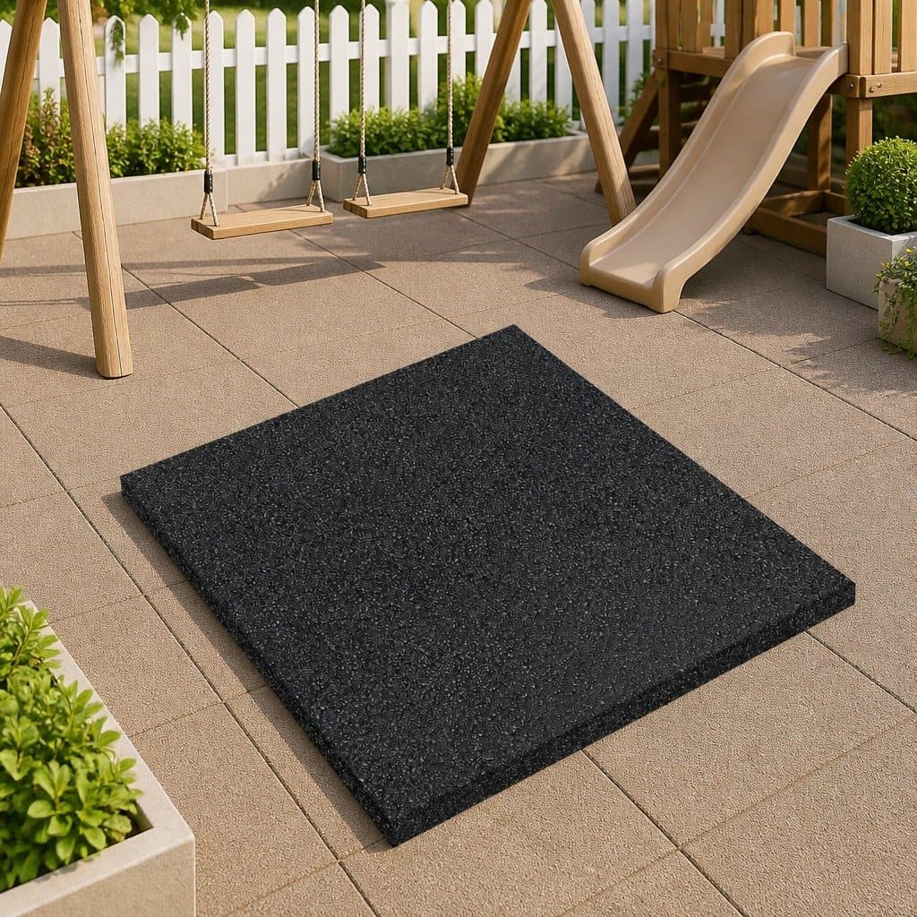 Fall Protection Tiles 12 pcs Outdoor Flooring Rubber Garden Play Area Safety