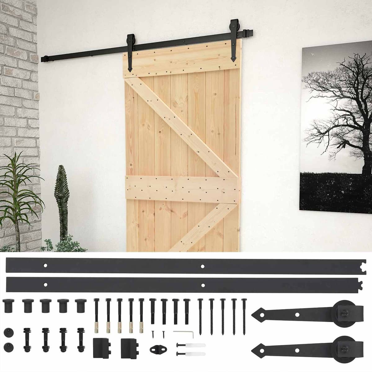 Solid Pine Sliding Door 80 x 210 cm