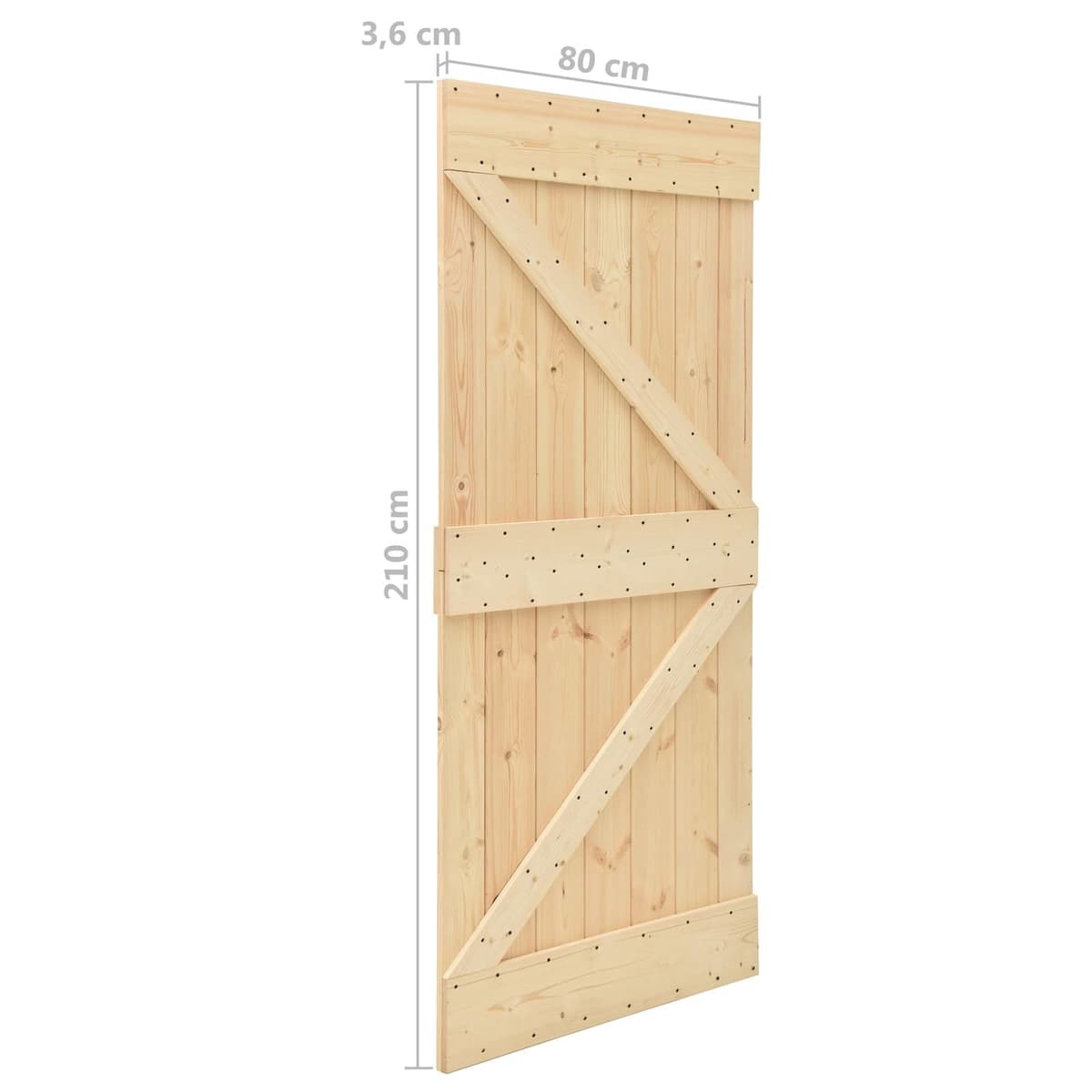 Solid Pine Sliding Door 80 x 210 cm