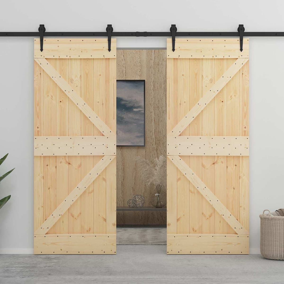 Solid Pine Sliding Door 80 x 210 cm