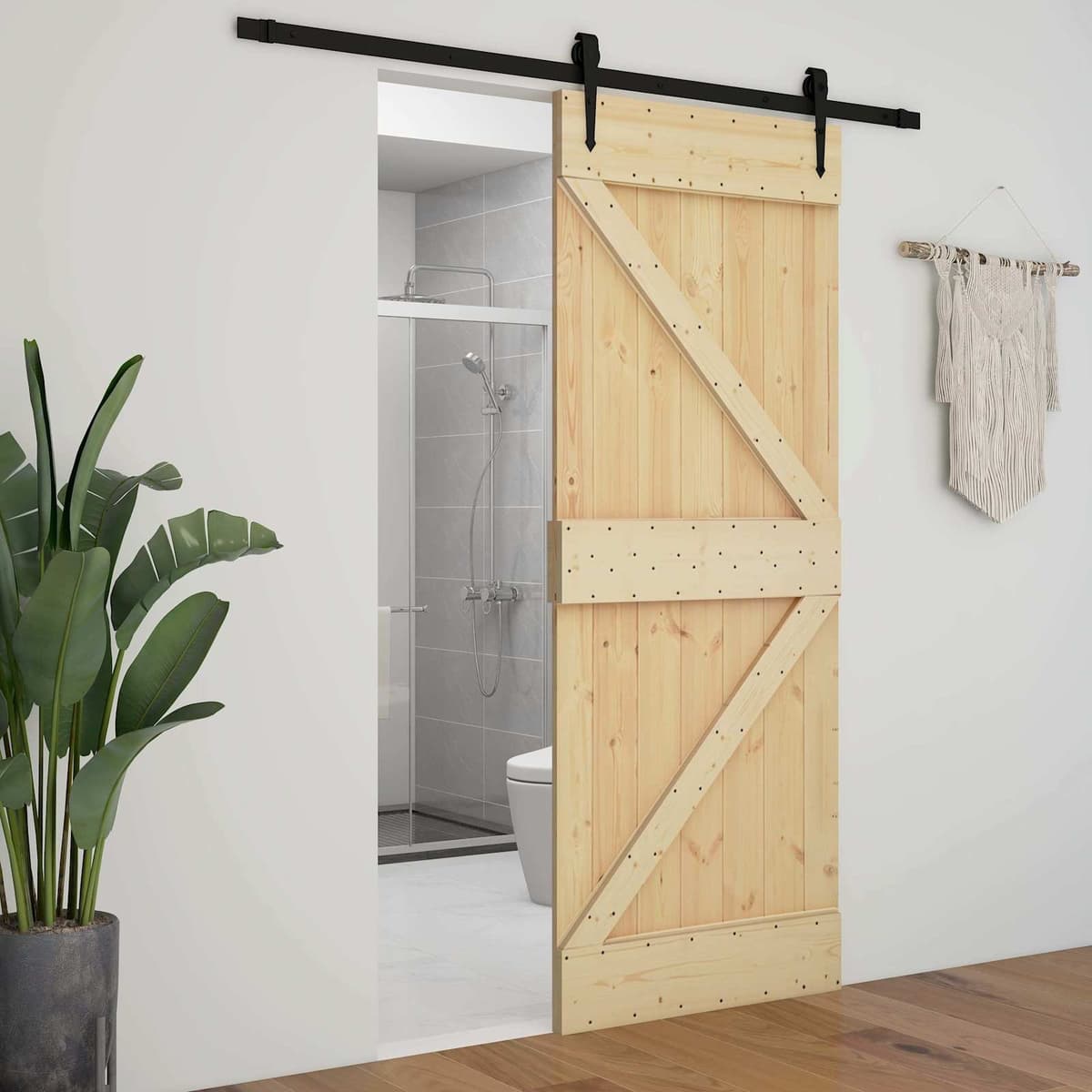 Solid Pine Sliding Door 80 x 210 cm