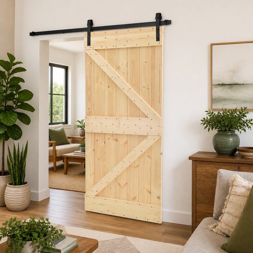 Solid Pine Wood Sliding Door 90 x 210 cm