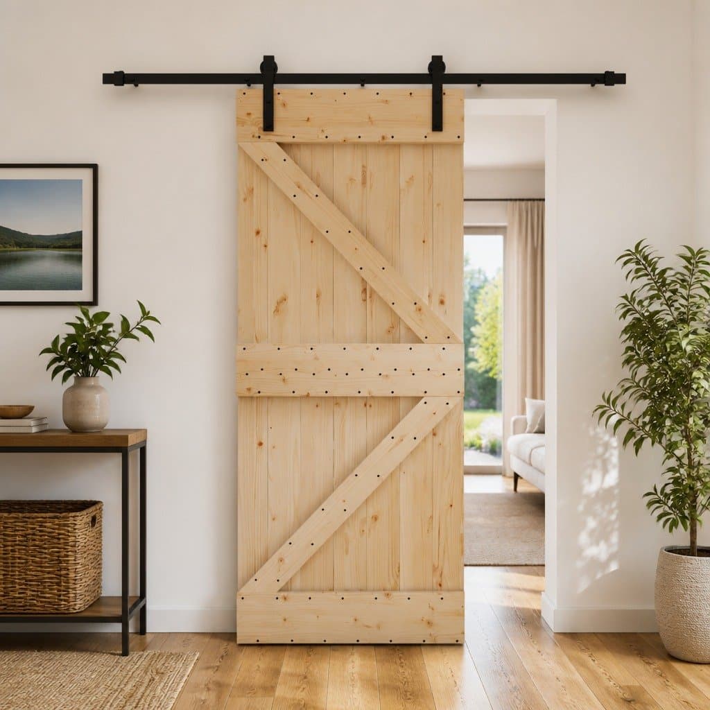 Solid Pine Wood Sliding Door 85 x 210 cm