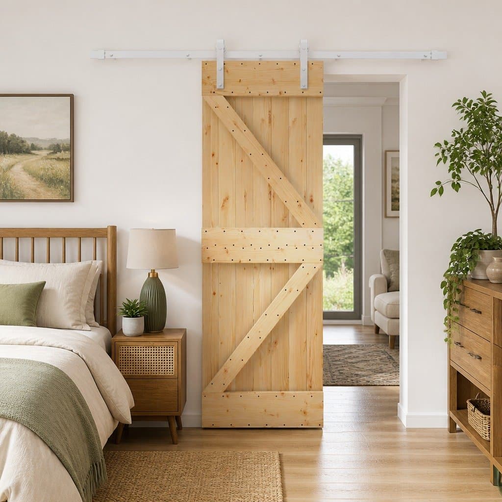 Solid Pine Wood Sliding Door 70x210cm