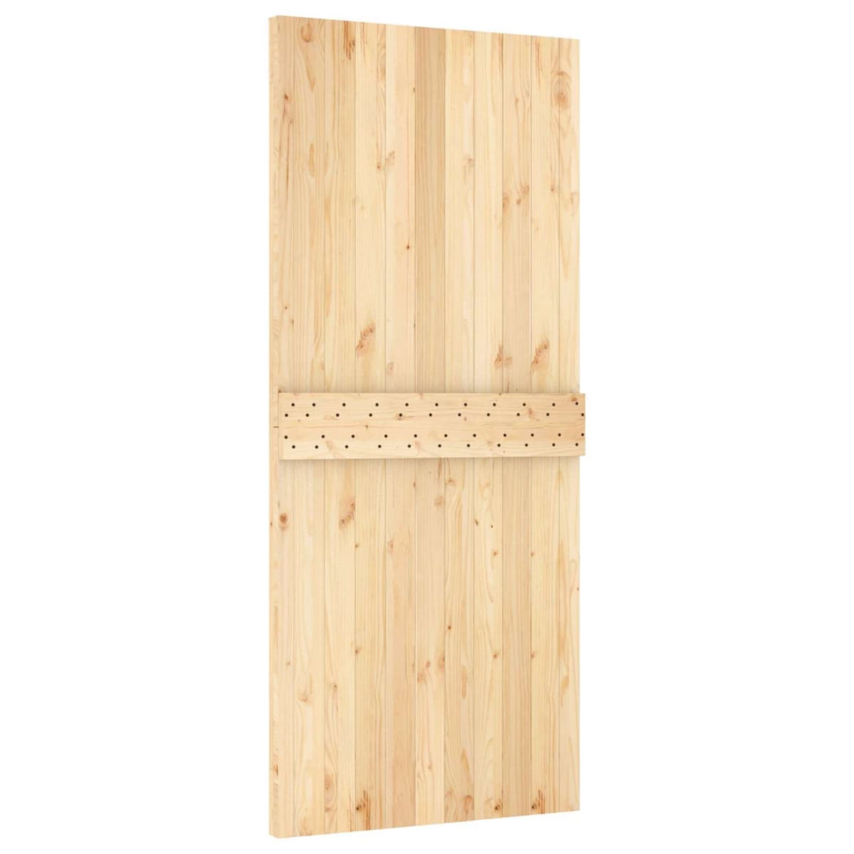 Sliding Door Solid Pine Wood Natural Brown 90 x 210 cm Modern Interior Room