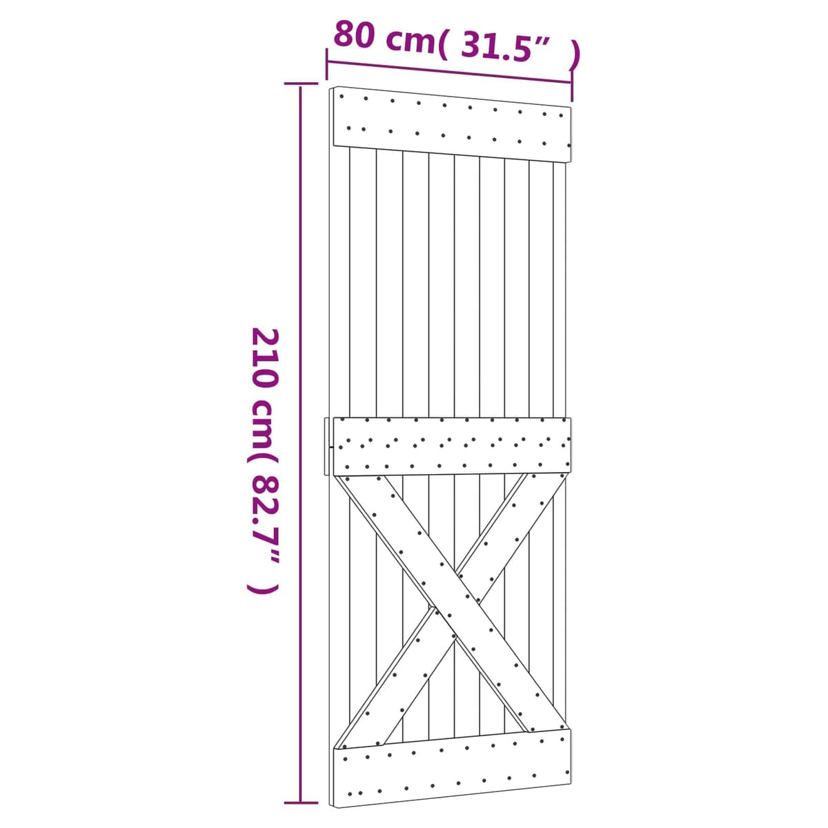 Solid Pine Wood Sliding Door with Durable Steel Track
