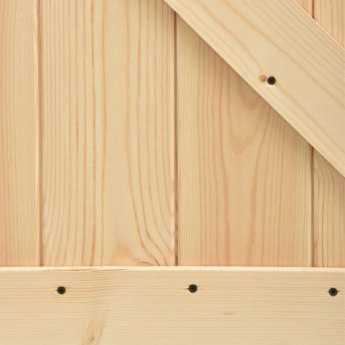 Solid Pine Wood Sliding Door with Durable Steel Track