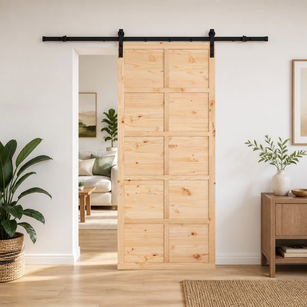 Solid Pine Wood Sliding Door 90 x 208 cm