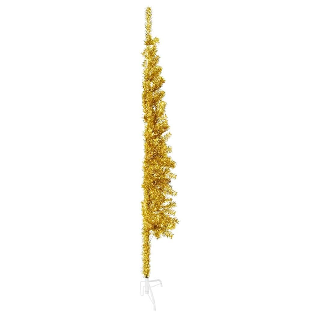 Slim Artificial Half Christmas Tree 150cm Gold