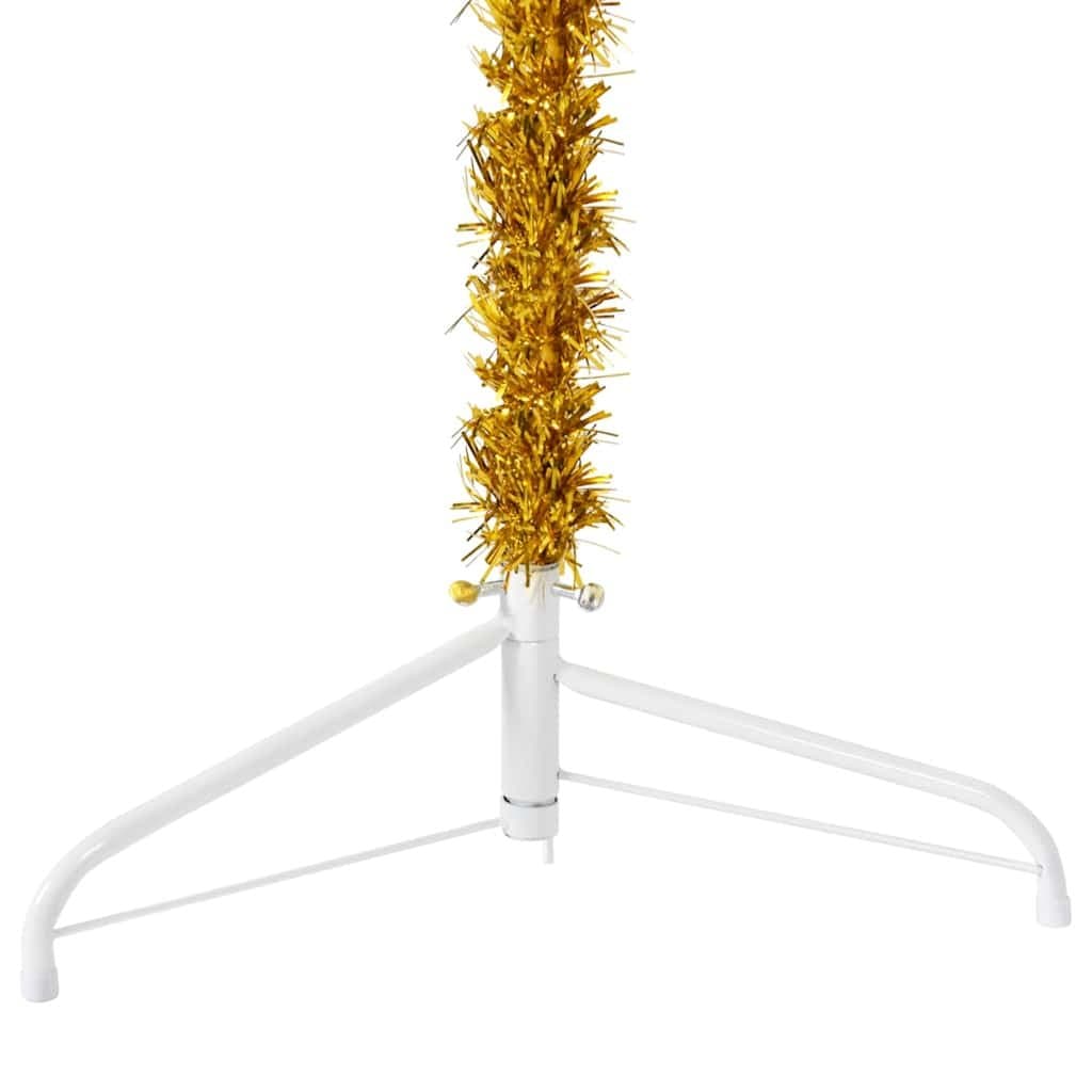Slim Half Christmas Tree with Stand 240cm Gold