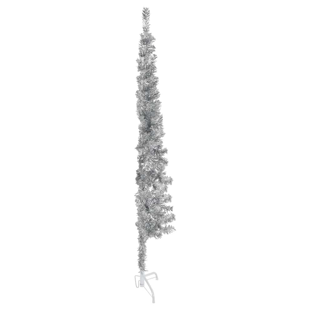 Slim Artificial Half Christmas Tree 180 cm Silver