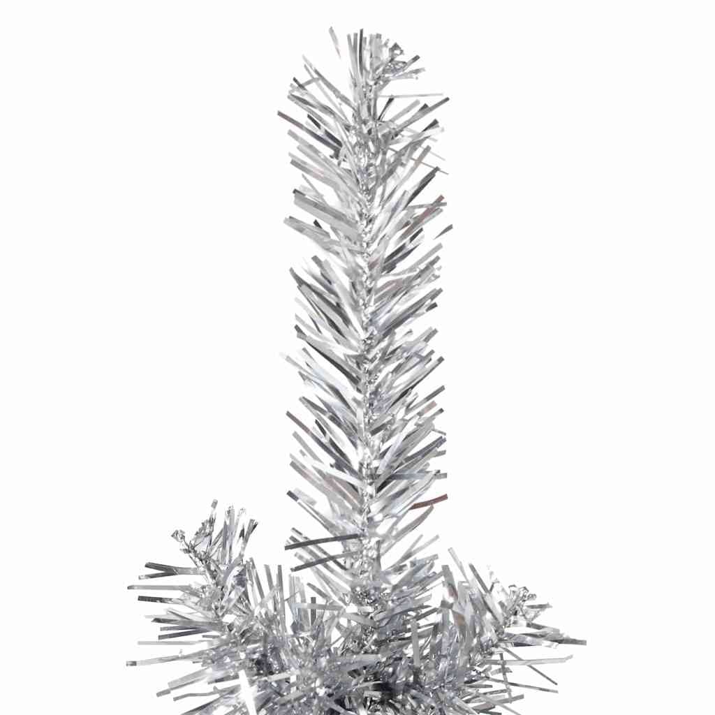 Slim Artificial Half Christmas Tree 180 cm Silver