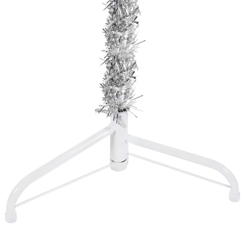Slim Artificial Half Christmas Tree 180 cm Silver