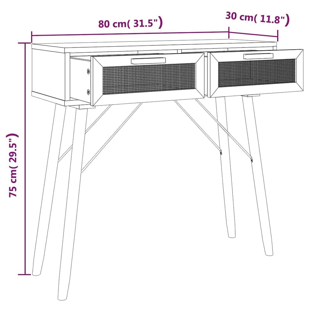 Console Table Black 80x30x75 cm Scandinavian Hallway Entryway Accent Side Table